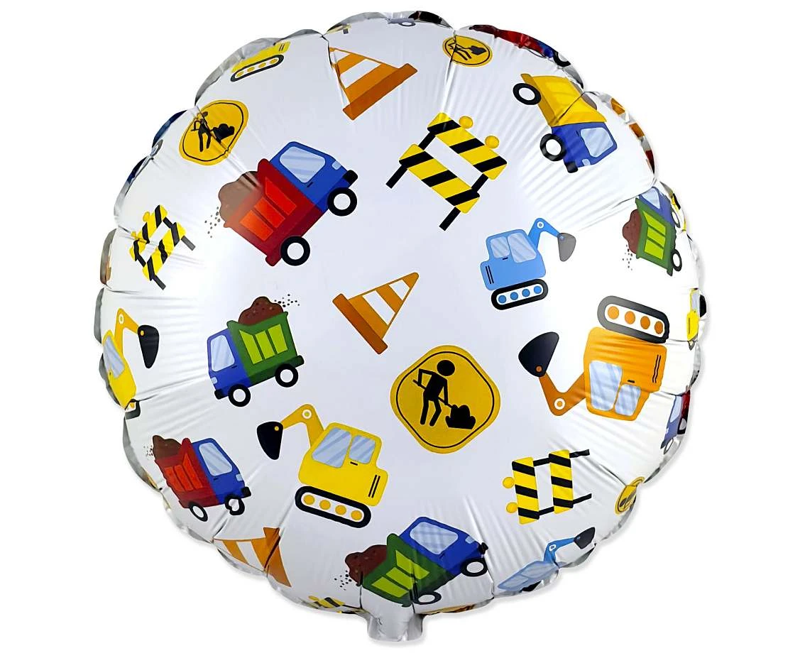 Foil balloon 18" FX - Construction yard (round), packed